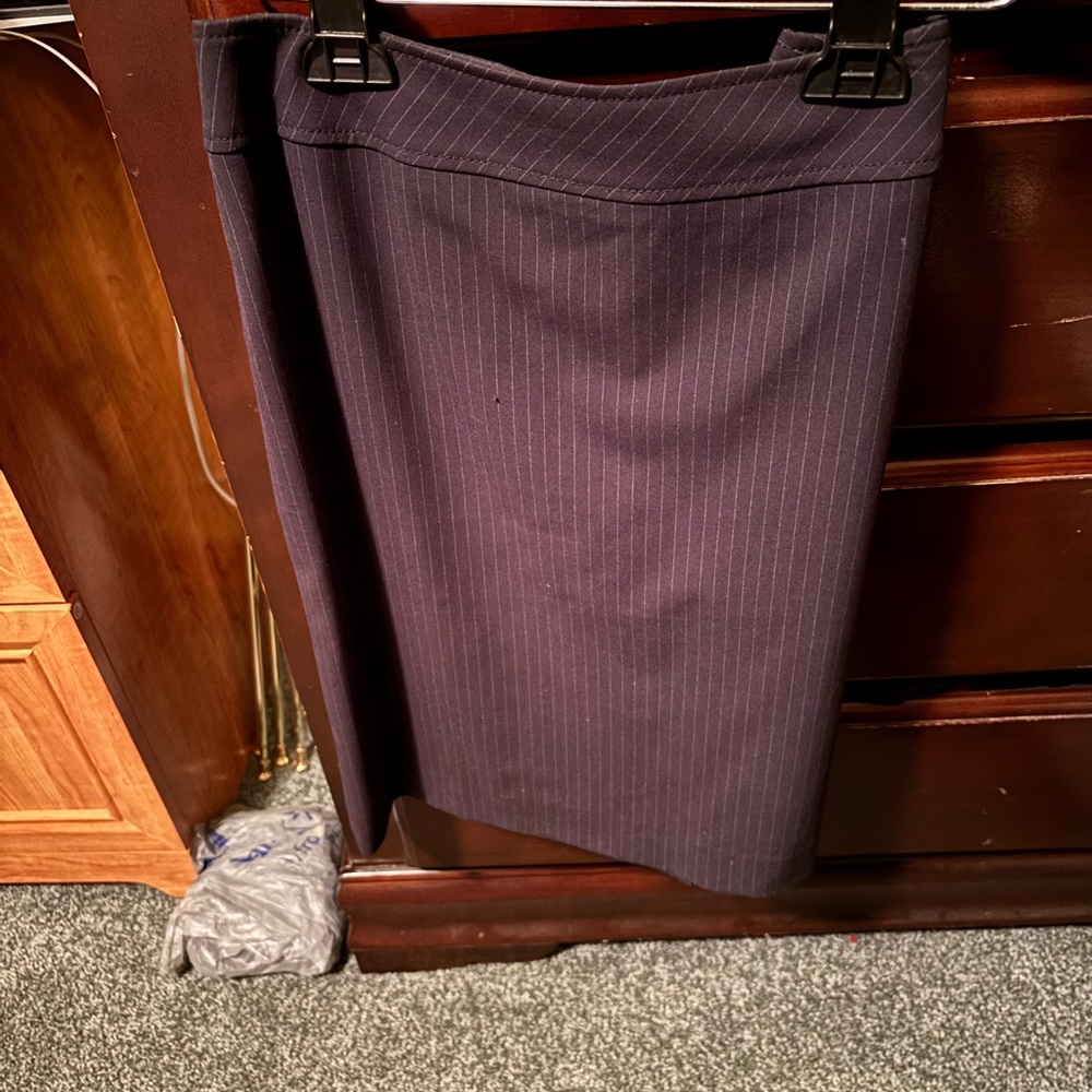 Tahari Black Ribbed Pencil Skirt Knee-Length Work